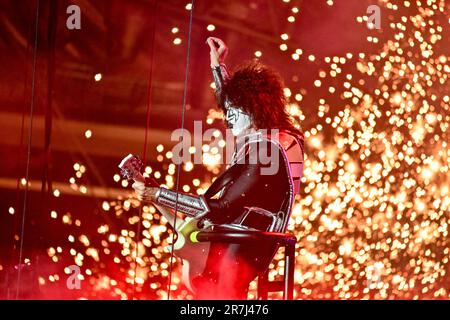 Clisson, France. 18th June, 2023. Jack Black with Tenacious D performing  live on stage during Hellfest Open Air Festival in Clisson, France on June  18, 2023. Photo by Julien Reynaud/APS-Medias/ABACAPRESS.COM Credit: Abaca