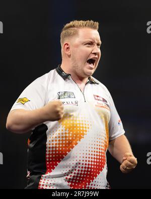 Martin Schindler during his match against Callan Rydz on day eight of ...