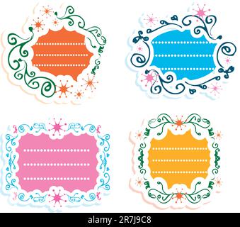 Label vintage Blank frames-stickers Retro style Stock Vector