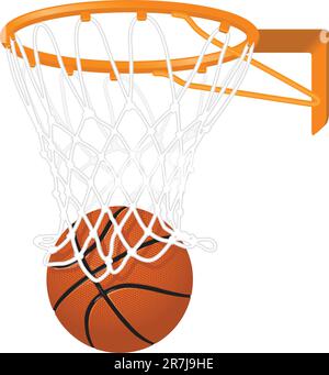 Basketball hoop and ball isolated on the white Stock Vector
