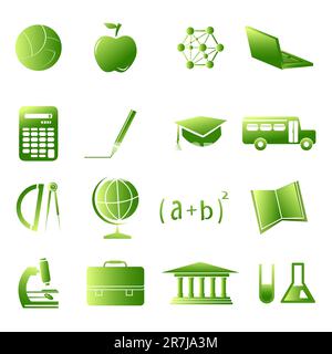 illustration of business icons on white background Stock Vector
