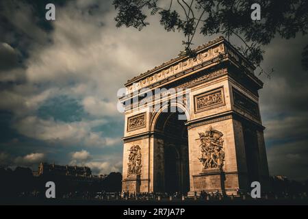 The Arc de Triomphe under Dramatic Skies - Paris, France Stock Photo