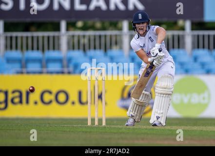 Emma Lamb batting for England against Australia A in a 3 day warm-up game ahead of the Women’s Test Match. Stock Photo