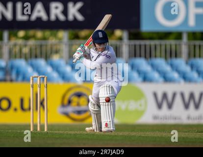 Tammy Beaumont batting for England against Australia A in a 3 day warm-up game ahead of the Women’s Test Match. Stock Photo