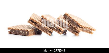 Sweet chocolate wafer isolated on the white background. Stock Photo