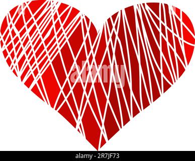 heart from many pieces on white background Stock Vector