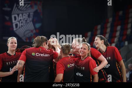 Tel Aviv, Israel. 16th June, 2023. Belgian Cats' players pictured during a basketball game between the Belgian national women's basket team 'the Belgian Cats' and the Czech Republic in Tel Aviv, Israel on Friday 16 June 2023, the second game in the group phase of of the FIBA Women EuroBasket 2023 European Championships in Israel and Slovenia. BELGA PHOTO VIRGINIE LEFOUR Credit: Belga News Agency/Alamy Live News Stock Photo