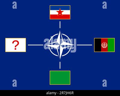 Illustration for NATO's military operation in Libya. Also available as a Vector in Adobe illustrator EPS 10 format. The different graphics are all ... Stock Vector