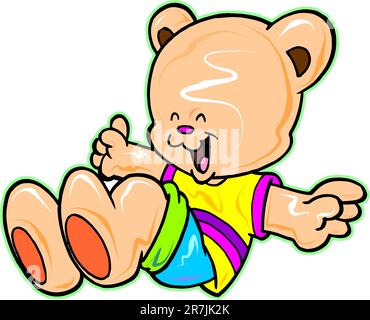 a digitally illustrated happy bear Stock Vector