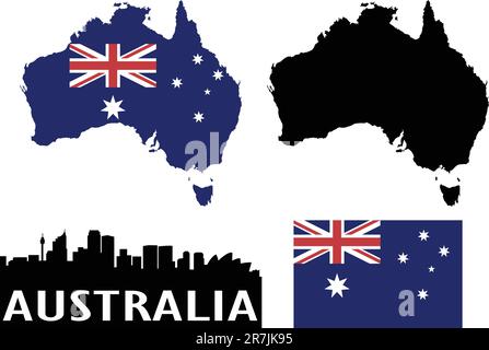Australia map vector. Australian maps craft paper texture. Empty ...