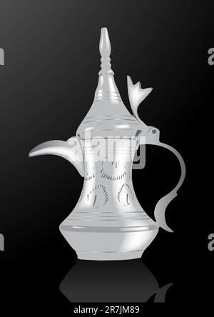 Middle Eastern Arabic Coffee Pot - Vector Illustration Stock Vector