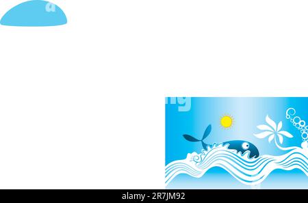 Fish swimming in the sea Stock Vector