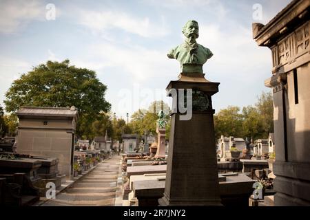 Statues at the Pere Lachaise Cemetery in Paris. Stock Photo