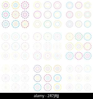 Set of different colored floral elements Stock Vector
