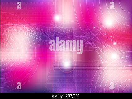 Abstract Background - Optical Fibers on Pink / Violet   Background Stock Vector