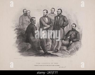 Council of War 1865 Stock Photo