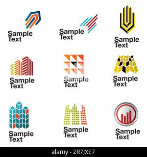 Set of corporate vector logo / branding templates with architectural design symbols . Just place your own brand name. Vector illustration that is e... Stock Vector