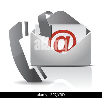 contact us illustration design isolated over white Stock Vector