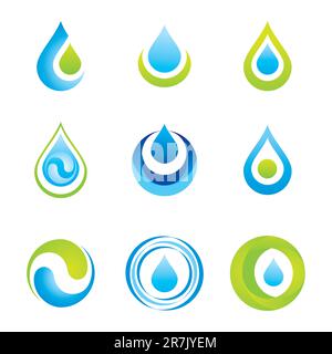 Set of icons/symbols - water and ecology Stock Vector