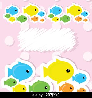 card with fish Stock Vector