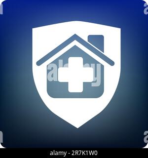 House being protected in shield Stock Vector