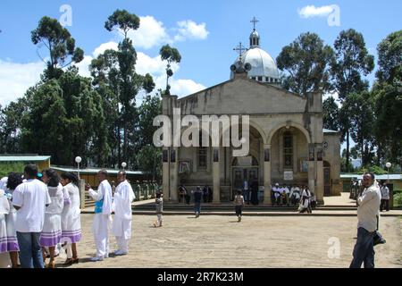 Religious procession in Addis Ababa, Ethiopia Stock Photo