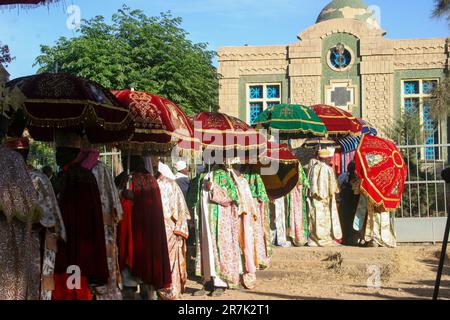 Ethiopia, Axum, The Church of Our Lady Mary of Zion said to houses the Biblical Ark of the Covenant The ark is brought out for the Timket ceremony (ce Stock Photo