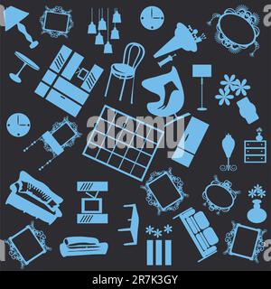 Seamless furniture background Stock Vector