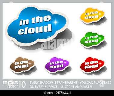 Stylish Cloud Speech Bubble for "Cloud Computing" concept. Shadows are transparent so you can copy and paste in on every surfacel Stock Vector