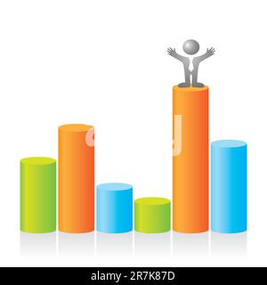 Chart - business success and growth concept Stock Vector