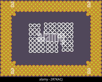 Background with a frame in the form of celtic patterns in a vector Stock Vector