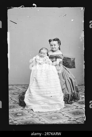 Lavinia Stratton and baby c. 1860-1870 Stock Photo