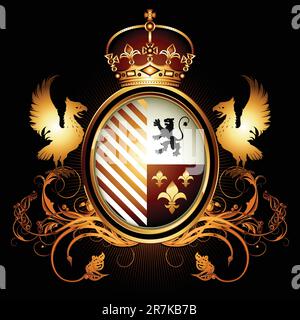 coat of arms,  this illustration may be useful as designer work Stock Vector