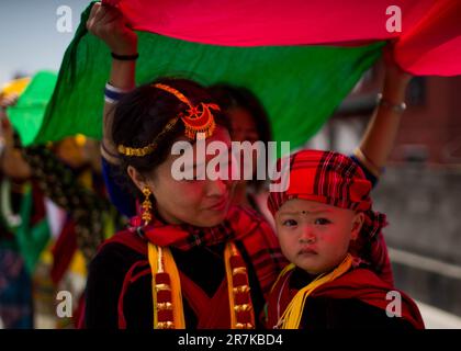 Kathmandu, Nepal. 16th June, 2023. People celebrate Bhumi Puja festival in Kathmandu, Nepal, June 16, 2023. Credit: Sulav Shrestha/Xinhua/Alamy Live News Stock Photo