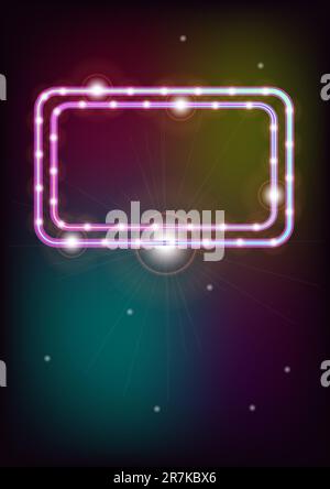 Abstract Background - Glowing Frame on Multicolor Background Stock Vector