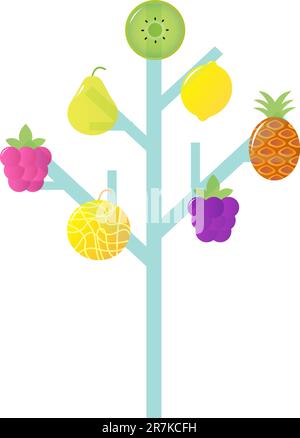 Fruit tree, retro Vector Illustration. Stock Vector