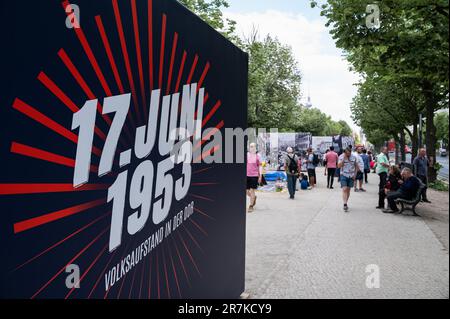 12.06.2023, Berlin, Germany, Europe - An open-air exhibition and memorial event due to the 70th anniversary of the people's uprising of 17 June 1953. Stock Photo