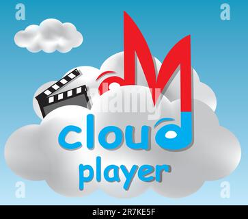 Player concept based on a cloud computing idea Stock Vector