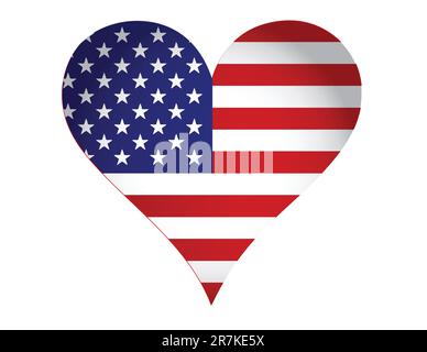 US heart illustration design isolated over a white background Stock Vector