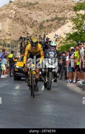 Alicante - Spain - 08,30,2022 - Slovenian Primoz Roglic of Jumbo-Visma team  in the crono stage 10 of the 2022 edition of the 'Vuelta a Espana. Stock Photo