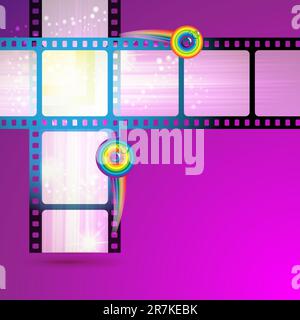 Film frames with colored circles Stock Vector
