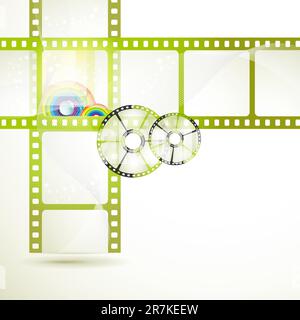 Film frames with colored circles Stock Vector