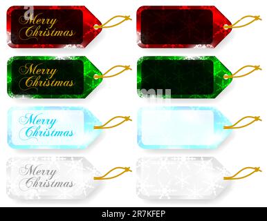 Set of Christmas Gift Tags / Sale Tags in Different Colors Stock Vector