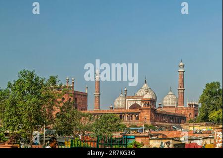 06 10 2004 Vintage Jama Masjid , Eastern Gate , Delhi , INDIA Asia. Stock Photo