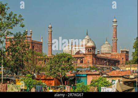 06 10 2004 Vintage Jama Masjid , Eastern Gate , Delhi , INDIA Asia. Stock Photo