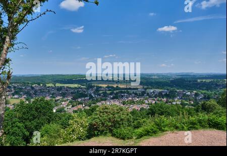 View across Kinver towards the Black Country and the West Midlands from Kinver Edge, Kinver, Staffordshire Stock Photo