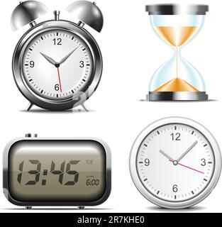 Clock vector icons set Stock Vector