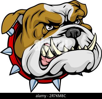 Mean looking illustration of classic British bulldog face Stock Vector