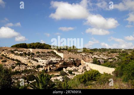 A section of the defensive Victoria Lines south of Mgarr in Malta Stock Photo