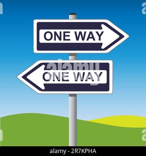 A One Way Sign Both Ways Stock Vector